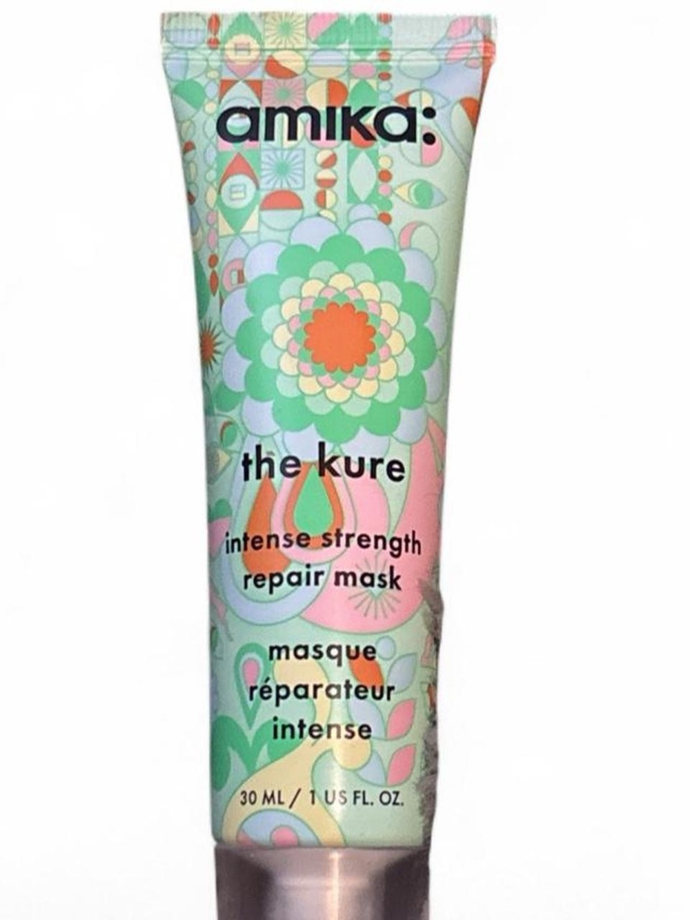 amika The Kure Intense Strength Repair Mask - Mint Green & Coral Pink